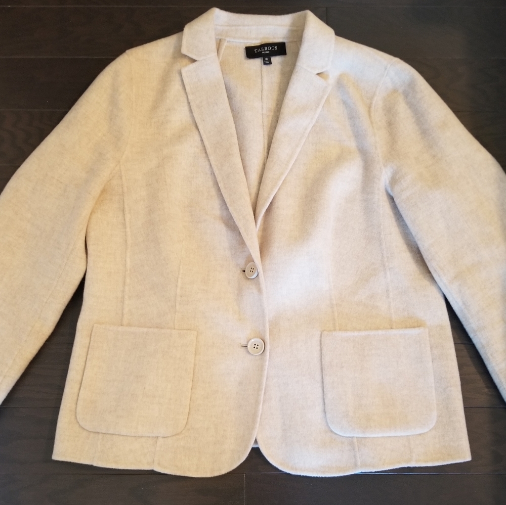 Talbots Wool Oatmeal  (Cream/Tan) Blazer 12p